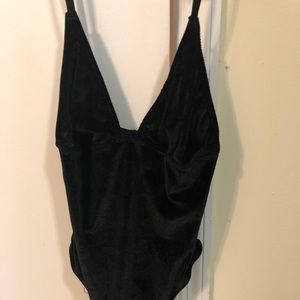 NWT black velvet bodysuit